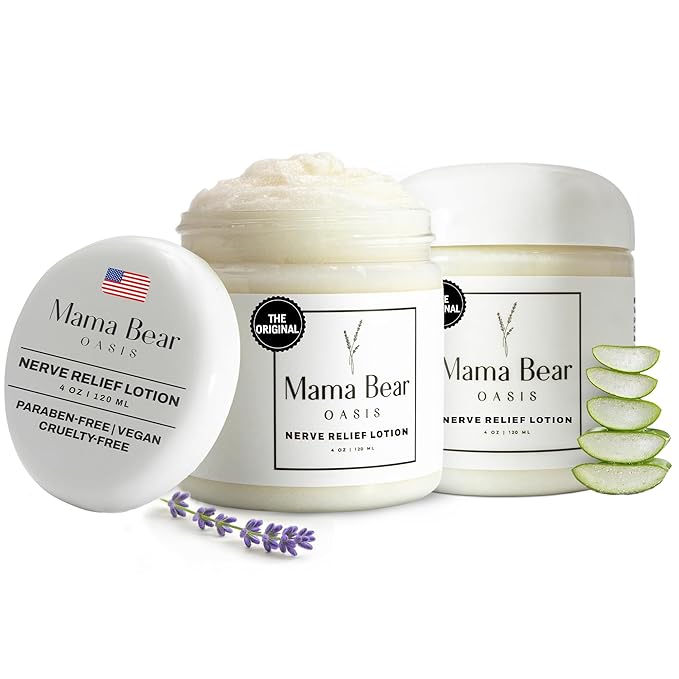Mama Bear Oasis Lotion - Neuropathy Nerve Therapy & Relief Cream - Maximum Strength Relief Cream for Foot, Hands, Legs, Toes Includes Magnesium, Arnica, Vitamin B6, Aloe Vera, MSM (Pack of 2)