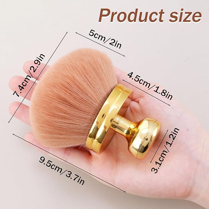 Bronzer Brush, Extra Large Body Makeup Brush for Self Tanner,74mm Wide-headed Tanning Brushes, Soft Synthetic Hair Brushes for Foundation, Blusher, Bronzer, Sunscreen (Gold)