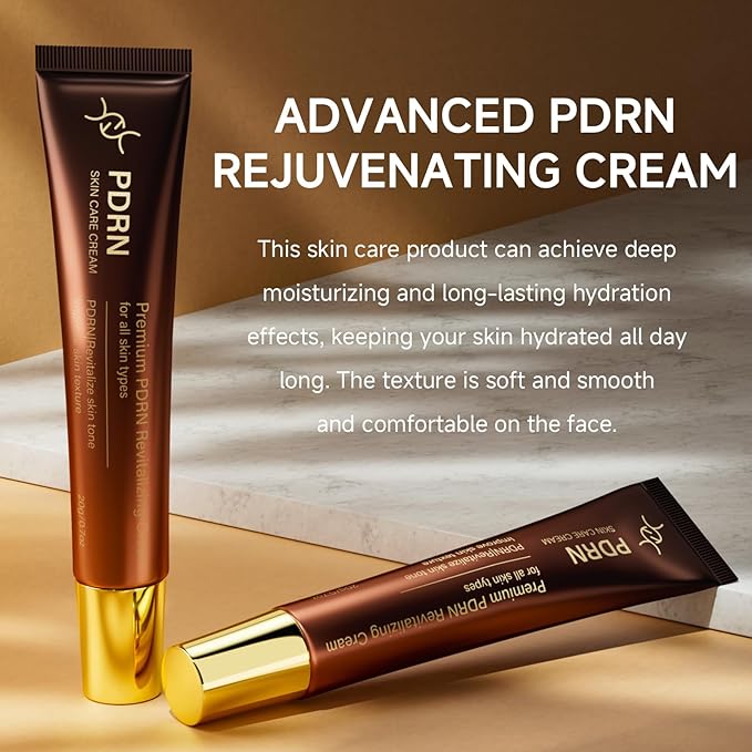 PDRN Serum Cream, 99% Pure Salmon DNA PDRN Advanced Face Moisturizer Cream with Collagen Hyaluronic Acid Niacinamide for Glass Glow Skin Hydration Uneven Skin Tone，20g, Unscented