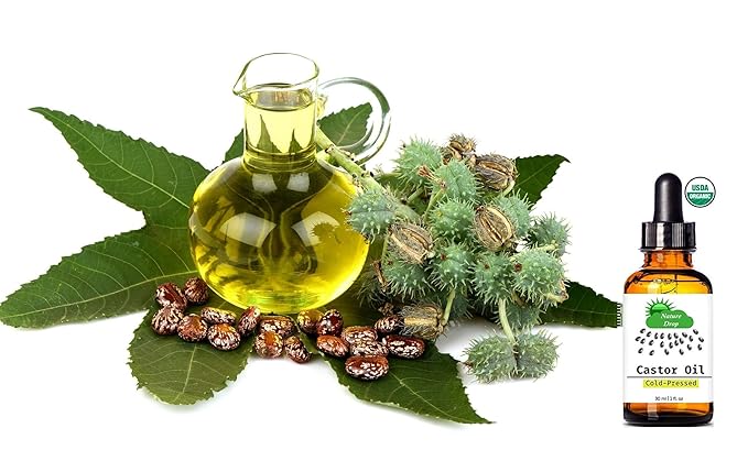 Nature Drop Organic Castor Oil,1 oz - 100% USDA Certified Pure Cold Pressed Hexane free - Best oil Growth For Eyelashes, Hair, Eyebrows, Face and Skin, Triple Filtered, Great for Acne