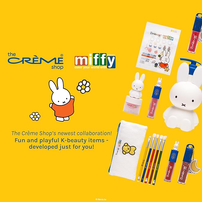 The Crème Shop Miffy Tinted Lip Balm with adorable Miffy cap, with Hyaluronic Acid and Murumuru to moisturize, soften and visibly improve chapped or dry lips - Rare Rose