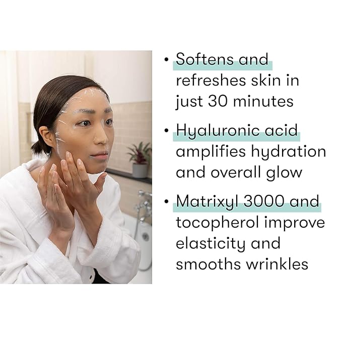 Dermaroller Hydrating Face Mask Sheets - 10 Pack with Hyaluronic Acid, Matrixyl & Vitamin E for Anti-Aging Skincare and Radiant Glow