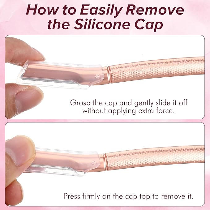 Eyebrow Razor for Women with 12 Refill Blades, Face Razors for Women Dermaplaning, Face Dermaplaning Tool with Dust Cover, for Eyebrows, Facial Hair, Peach Fuzz And Dead Skin Cells