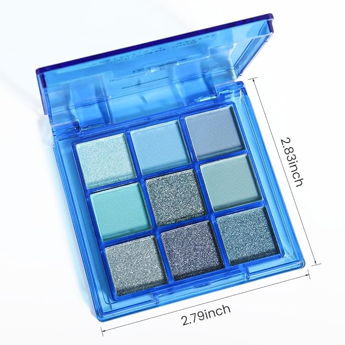 Sapphire Blue Smoky Eye Shadow Palette,Navy Royal Blue Green Goth Natural Eyeshadow Palette,Waterproof,Long Lasting Naturing-Looking
