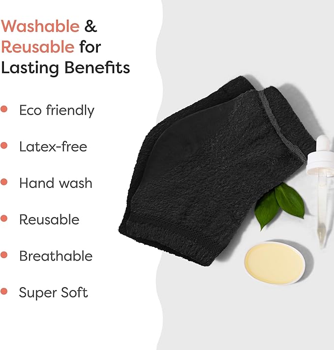 ZenToes Moisturizing Socks for Cracked Heel Treatment, Vitamin E, Olive Oil and Jojoba Oil Infused Heel Socks, Galentines Day Gifts, Self Care Gifts for Women (Fuzzy Black, Regular)