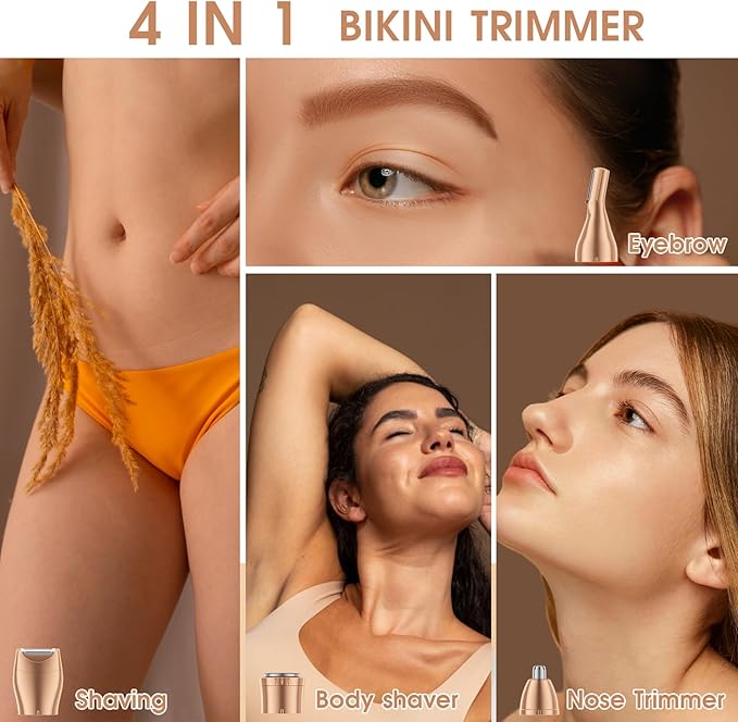 BLIBEE Hair Clippers & 1 Bikini Trimmer - Waterproof Electric Clippers & 4 in 1 Bikini Trimmer Set, Deluxe Wet/Dry Body Shaver for Nose Eyebrows Beard Pubic Hair, Green