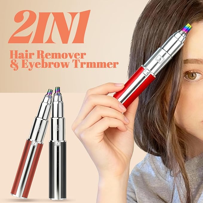 Womens Eyebrow Trimmer Rechargeable 2026 New Upgraded 2-in-1 Portable Electric Eyebrow Trimmer & Nose Hair Remover Black Waterproof Eye Brow Razors Electric with USB Charging