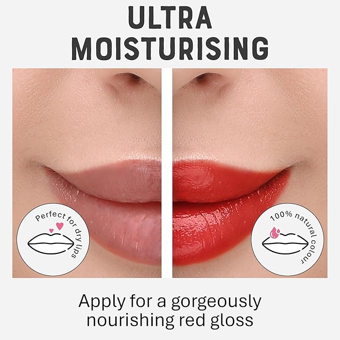 Dr. Lipp Superfood Lip Tint Red Redish 8ml – 4-in-ONE Ultra Moisturising Tinted Lip Balm, Lip Gloss, Cheek Blush & Glossy Eyeshadow – 100% Natural – Fragrance & Cruelty Free