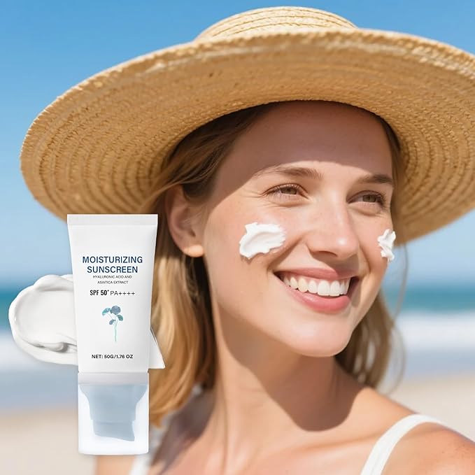 2 Pcs Centella Sunscreen, SPF50 PA++++ Lightweight Hydrating, Sunscreen Centella No White Cast for All Skin Type