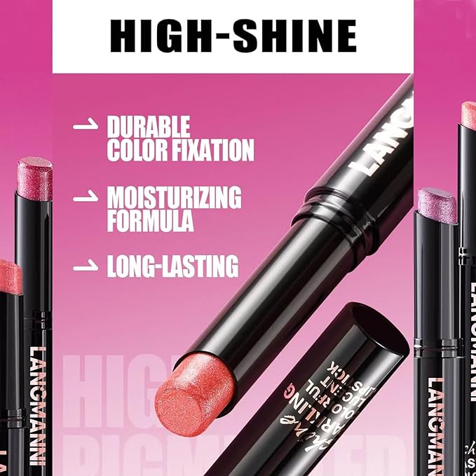 Lipstick For Women Matte Nude Glitter Shimmer Metallic Highly Pigmented Moisturizing Lip stick Hypoallergenic Waterproof Long Lasting Lipsticks Quick Makeup Lightweight Portable 02# Classic Red