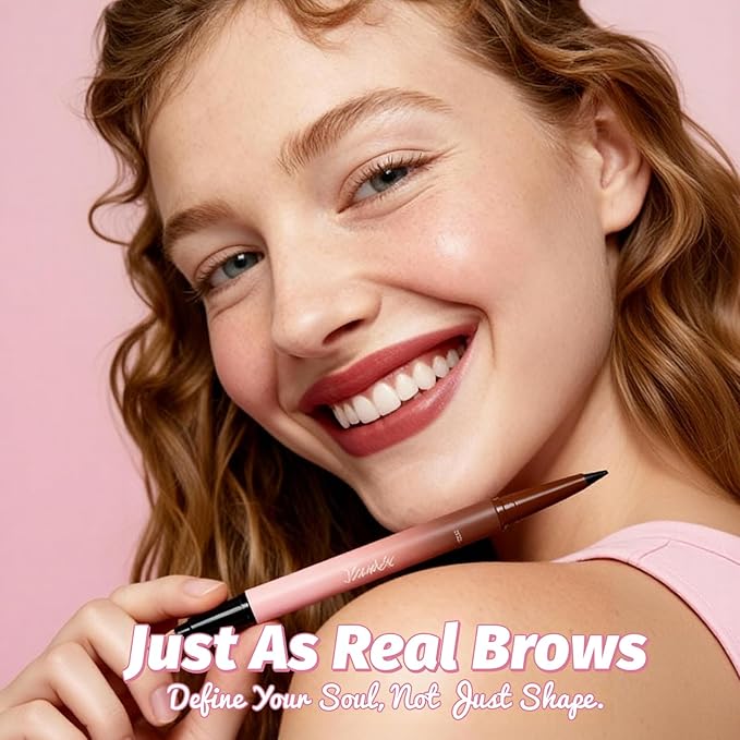 Microblading Eyebrow Pencil for Women, Waterproof Eyebrow Pen with Micro-Fork Tip & Precise Brush-Tip, Natural Hair-Like Brows, Long-Lasting Smudge-Proof Eye Brow Tint, Dark Brown,1 Pack