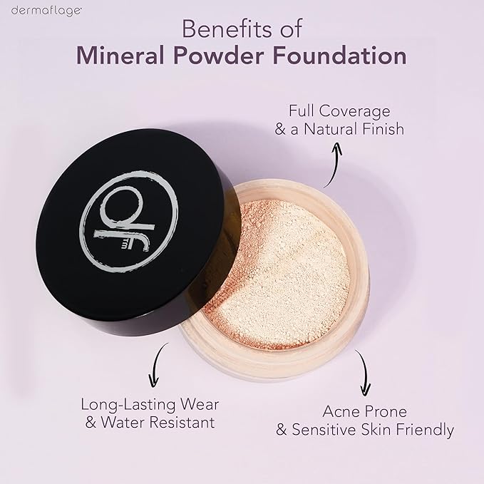 Mineral Powder Foundation for Sensitive Skin, Powder Sunscreen with SPF 26, All Natural Ingredients, Anti-oxidant protection, Made in the Shade by Dermaflage, 5g (Porcelain)