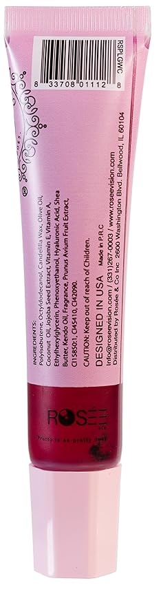 Rosee Lip Gloss Vegan & Cruelty Free Treatment, Professional Make up, Long Lasting Glossy with Shea Butter, Moisturize, Protect & Smooth, High Shine, Non-Sticky (i. Wet Cherry, 0.5)