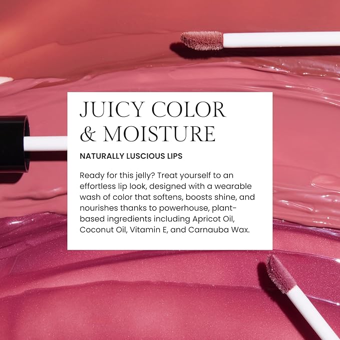 OFIR Hue Hydrator Sheer Lip Jelly | Luminous Gloss Shine Formula With Apricot Oil, Coconut Oil, Vitamin E for Subtle Color | Vegan, Cruelty Free Hydrating lip Balm | Poppy - Dusty Rose, 0.135 Fl oz