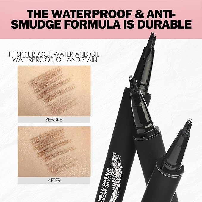 Anglicolor Microblading Eyebrow Pen Easy To Use,Eyebrow Pen Natural,Eyebrow Brush PenTo Hair-Like Strokes, Long-Lasting,Quick Drying,Outlining Filling Eyebrow Makeup 04 BLACK