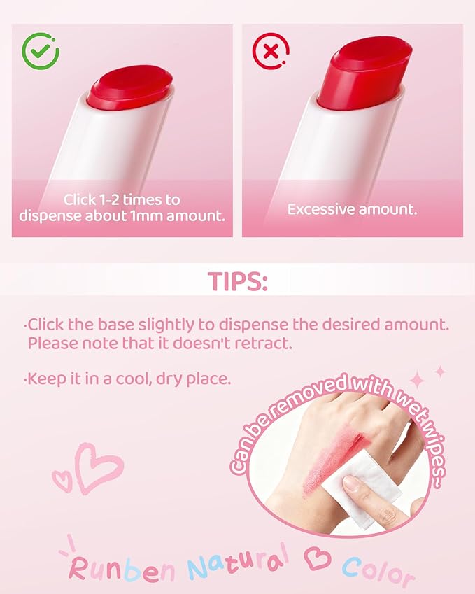 RUNBEN Kids Tinted Lip Balm, Pink Guava Lips Gloss, 24H Moisturizing, Safe & Non-toxic Lipstick for Kids & Teen, Christmas Makeup Gift for Girls, 2g