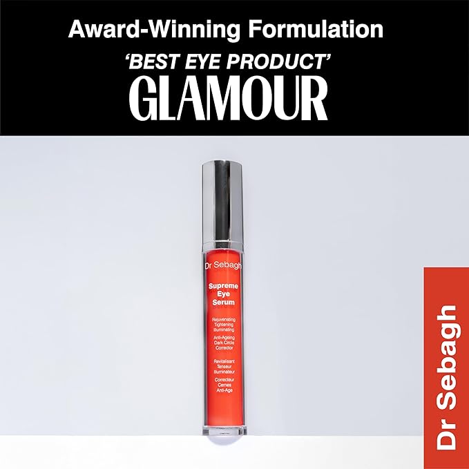 Dr Sebagh Supreme Eye Serum (0.5 fl oz) - Advanced Roll-On Formula - Designed to Aid Smoother Younger & Firmer-Looking Skin - Helps Reduce Puffiness Circles Fine Lines & Wrinkles - Boosts Elasticity
