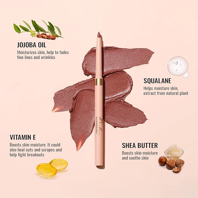 Oulac Waterproof Lipliner Pencil - Smooth and Creamy, Retractable Lip Makeup for Precision Application, Vegan & Cruelty-Free, LL07 Heartfelt