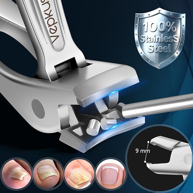 Vepkuso Nail Clippers&Toenail Clippers for Thick Nails for Seniors | Toe Nail Clippers Set for Ingrown Nails for Men | Manicure Kit &Nail Cutter for Women, Gift Idea