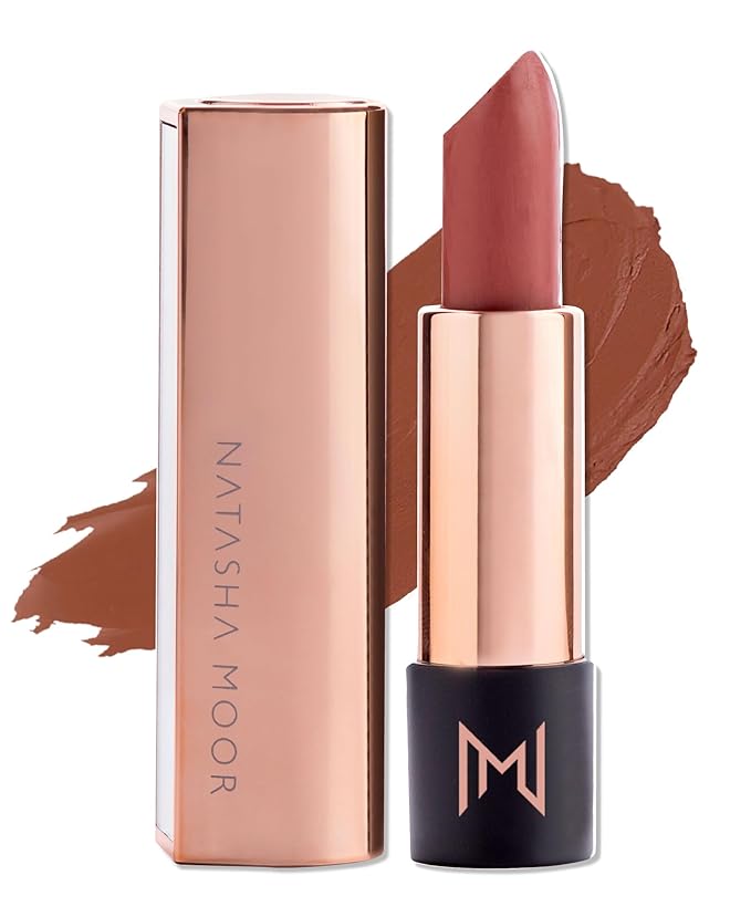 NATASHA MOOR Silk Suede Lipstick: Long-Lasting, Hydrating Semi-Matte Finish - Creamy, Cruelty-Free Formula - Silky Smooth and Highly Pigmented - Mirror for On-the-Go Glamour - LEGACY