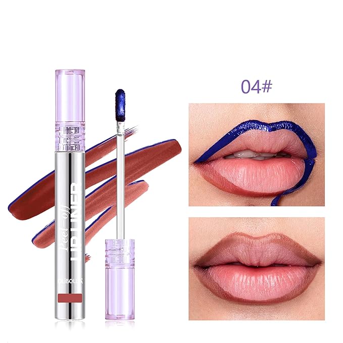 4Pcs Peel Off Lip Liner Stain Set - 24H Color Hold Long-Lasting, Smudge-Proof, Waterproof Nude Matte Lip Tint, Non-Fading Peel Off Lip Color, Effortless Precision & Full Coverage