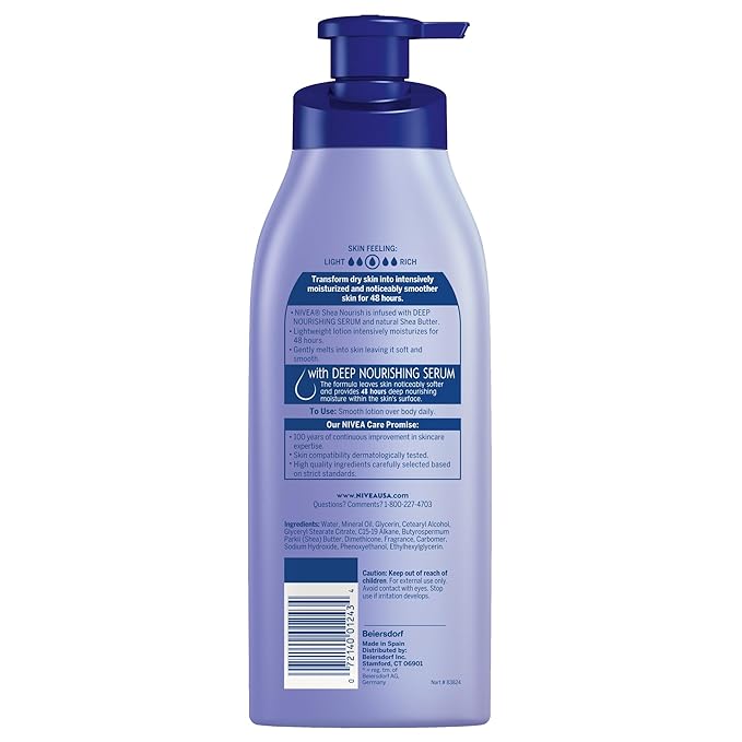 NIVEA Smooth Daily Moisture Body Lotion, Shea Butter 16.9 oz (Pack of 2)