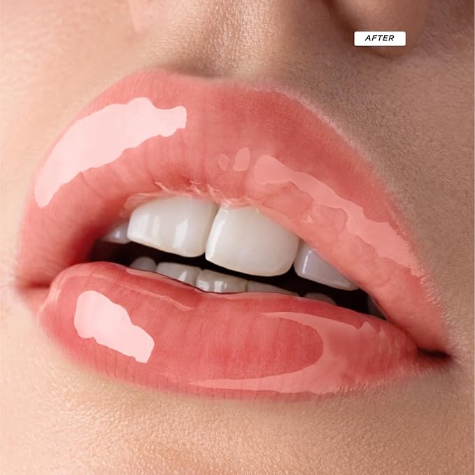 Gisou Honey Infused Hydrating Lip Oil, Nourishing Lip Moisturizer for Dry Lips (Bee-lini Peach)