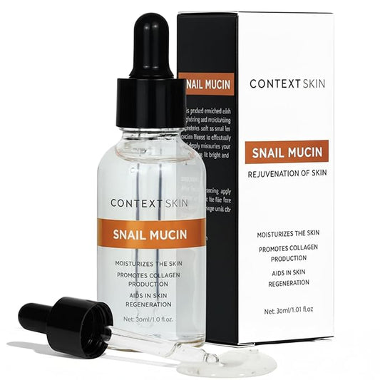 Context Skin Snail Mucin Serum for Face, Lightweight Hydration with Snail Extract, Smooth Texture, Fast Absorbing, Designed for Daily Skincare, 1 fl oz