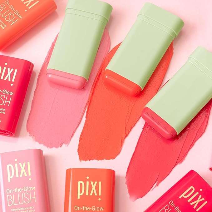 Pixi On-the-Glow Blush - Ruby, Hydrating Tinted Moisture Blush Stick with Ginseng, Aloe Vera & Fruit Extracts, For Cheeks & Lips, 19g / 0.6oz, Paraben-Free