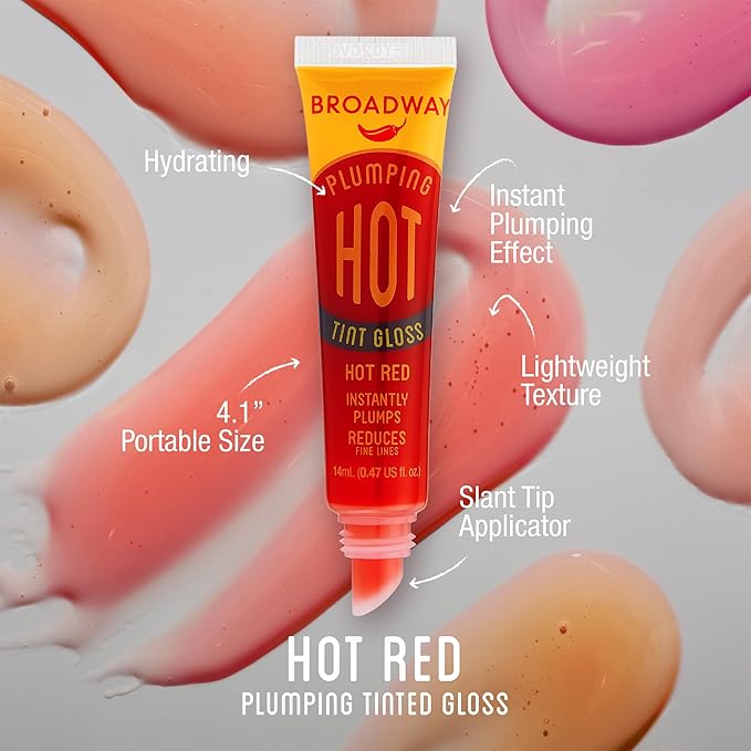 Ruby Kisses Broadway Vita-Lip Tinted & Clear Lip Gloss (10 Pack) Ultra-Hydrating & Soothing Formula, High-Shine Non-Sticky Lip Balm with Mint, Rosehip, Coconut, Mango, Argan, Vitamin E, Honey, Shea