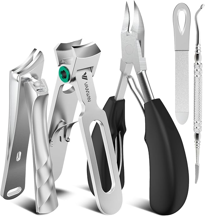VANWIN Toenail Clippers for Seniors Thick Toenails, Large Toe Nail Clippers for Men Thick Nails with 37mm Wide Opening, Heavy Duty Ingrown Toenail Clippers with Long Handle Sharp Slanted Nail Cutter