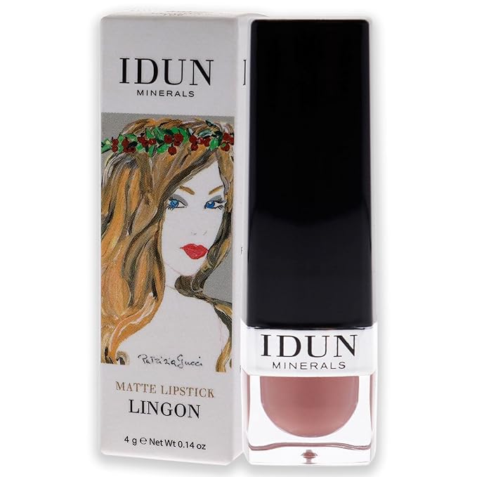 IDUN Minerals Matte Lipstick - Vegan Formula - Highly Pigmented - Rich Color Payoff - Long Lasting Wear - Suitable For All Skin Types - Lingon - 0.14 Oz, Brownish/Natural, (I0100319)