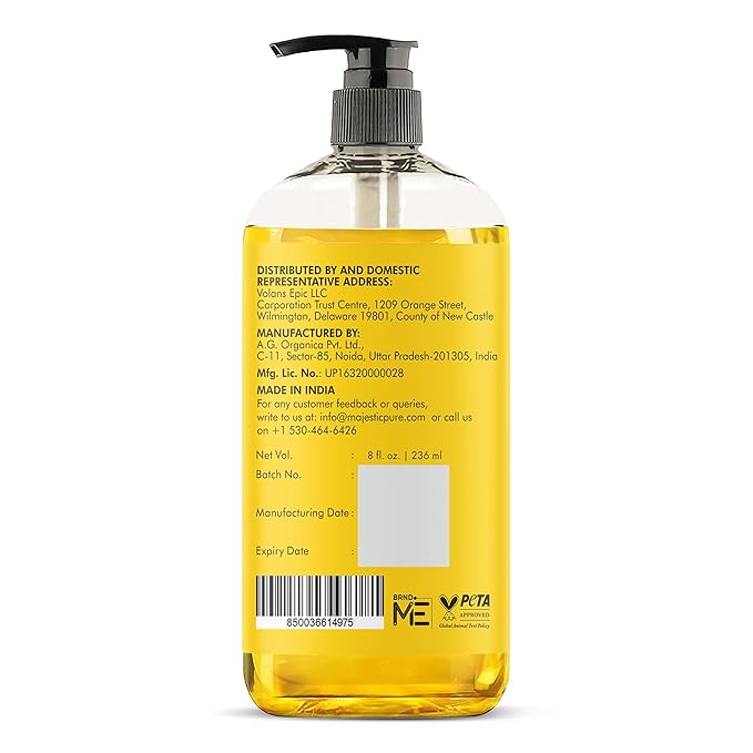 Majestic Pure Vitamin E Oil 8 Oz Vitamin E oil for Skin, Face Oil, Hair Oil and Body Oil- 100% Pure and Natural, 20,000 IU- Cold Pressed Hexane Free Non-GMO Gluten Free Formula
