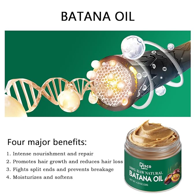 Batana Oil for Hair Growth, 100% Raw Natural from Honduras, Hair Growth Oil for Thicker, Longer Hair, Scalp, Dryness Dandruff, Eyelashes, Beard, Skin