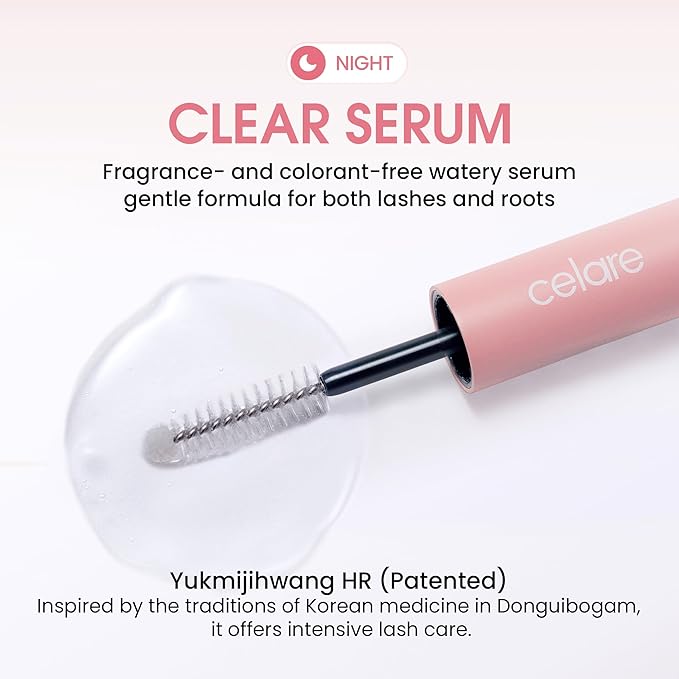 Celare Collagen Lash Care Dual Serum | 2-in-1 Lash & Brow Enhancing Serum for Women & Men | Collagen, Caffeine & Peptides | Fuller, Thicker Lashes & Healthy Roots | K-Beauty | 13 ml / 0.43 fl. oz.