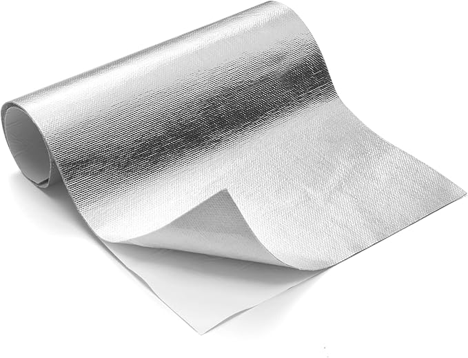 FLASLD Aluminized Heat Shield Thermal Barrier Adhesive Backed Heat Blanket (12'' X 12'')