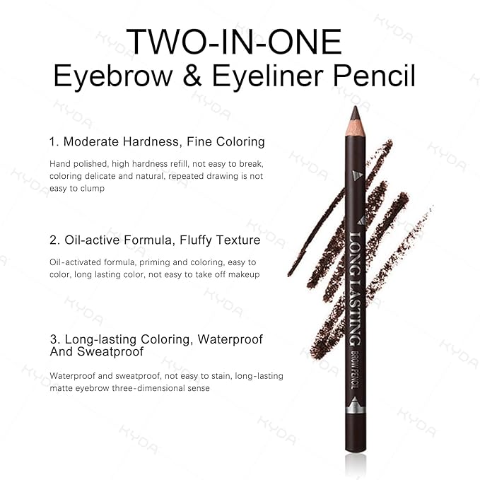 Ownest 6 Pcs Dark Brown Eyebrow Pencil Set, Wooden Eyebrow Pen for Women, Waterproof Long Lasting Brow and Eyeliner Pencil With Brush, Beginner Makeup Brow Pencil, Natural Eyes Brow Makeup Pen