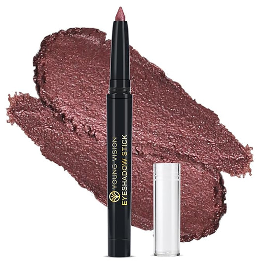 YOUNG VISION Eyeshadow Stick, Shimmer and Matte Cream Eye Shadow Brightener Sticks Eyeliner Pencil Crayon, Waterproof Long Lasting Eye Highlighter Stick Makeup,0.056 Oz(#3-Desert) (06)