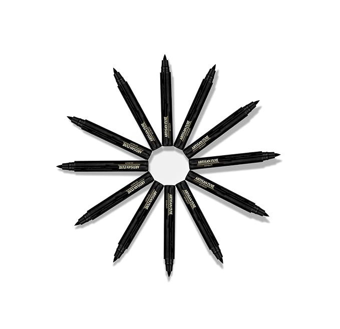Artisan L'uxe Midnight Diva All Day Waterproof Liquid Eyeliner - Smudge Proof, Long Lasting, Winged Felt Tip, Women's Eyeliner Brush Pen Makeup with Ultra-Fine Precision