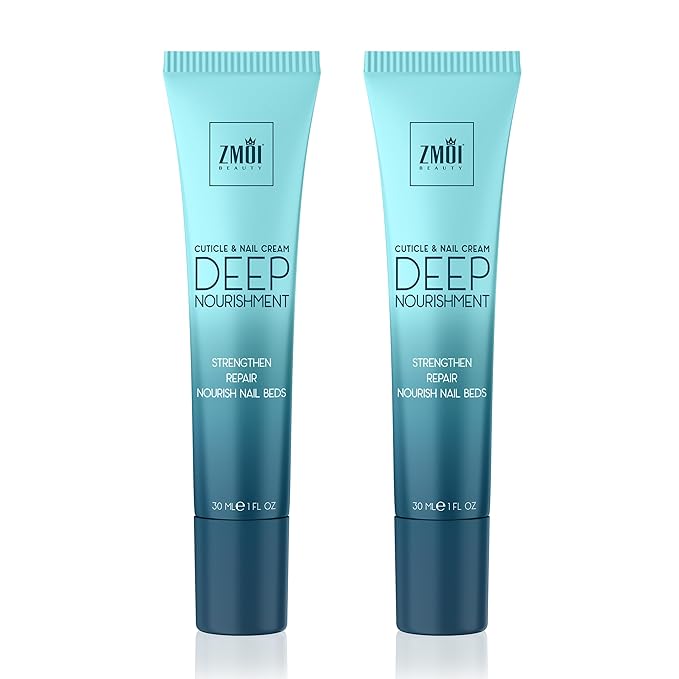 ZMOI Cuticle & Nail Cream Treament, Deep Nourishing - USA Made - Daily Repair Nail Care w/Organic Shea Butter, Jojoba Oil - Soften Cuticles, Strengthen Nails, Hydrating (Pack of 2)