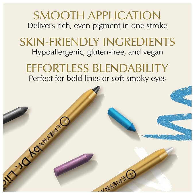 EPILYNX Eyeliner Pencil - Long Lasting Smudge Proof & Waterproof Eyeliner Pencil - Eye Liner Pencils - Hypoallergenic, Vegan, Gluten-Free Eye Pencil - Royal Purple Shimmer, 1.2ml