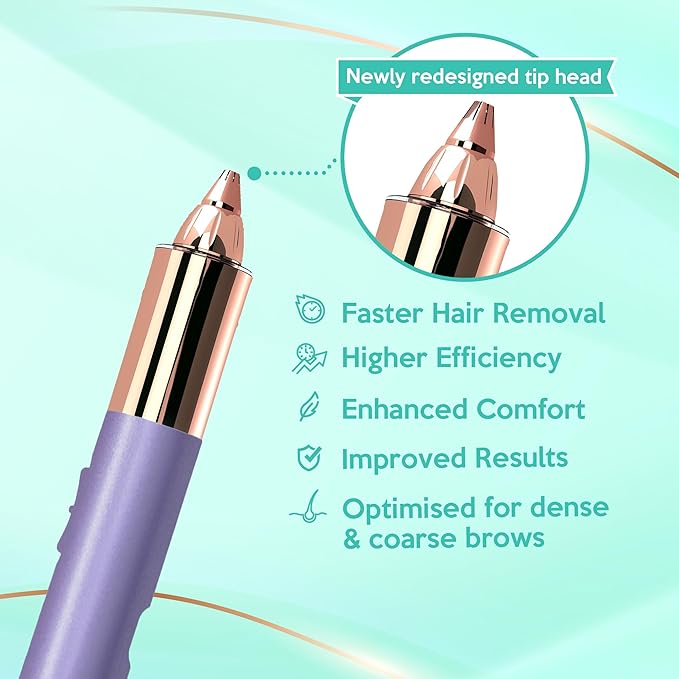 iMusthav 2 in 1 Eyebrow and Facial Hair Remover for Women Painless Electric Razor Epilator Trimmer Shaver with 18K Gold-Plated, USB Rechargeable, 360° LED for Flawless Eyebrow and Face Hair Removal