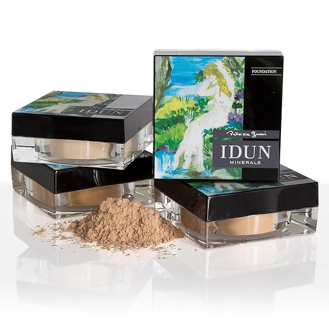 IDUN Minerals Mineral Powder Foundation - Longwear, Lightweight, Smooth Powder Formula - Blurring, Skin-Perfecting Finish - Vegan and Cruelty Free Formula - 015 Embla - 0.25 oz