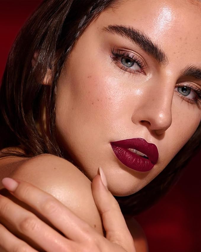 MAKI YIKA 2Pcs Matte Liquid Lipstick Set Burgundy Nude Lipstick Long Lasting Smudgeproof Transfer Proof Lip Makeup, Burgundy/LatteNude