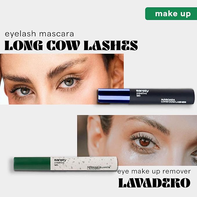 SARELLY, Eye Kit, Long Cow Lashes Mascara + Lavadero Eye Makeup Remover, Sarelly Creative Lab