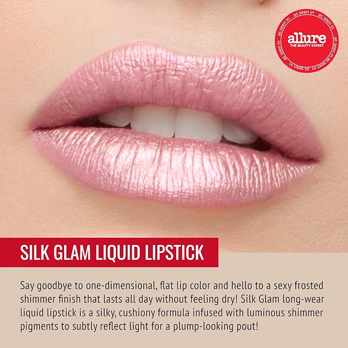 Runway Rogue ‘Trophy Wife’ Frosted Pastel-Pink Silk Glam Long Wear Liquid Lipstick Bundle with ‘It’s a Wrap’ Matte-Pink Designer Liner Lip Liner