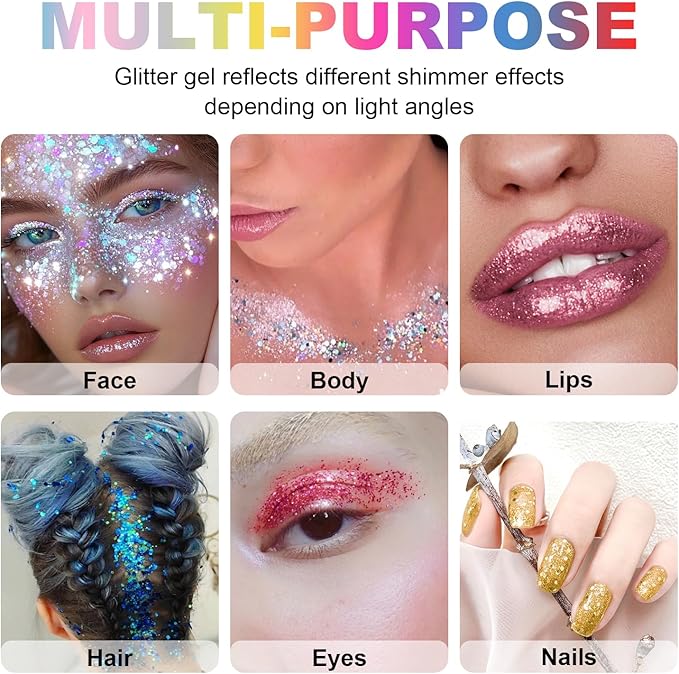 Red Body Glitter Stick, Halloween Face Glitter Makeup,Holographic Hair Glitters Mermaid Makeup Rave Outfits for Women, Shimmer Face Paint Stick for Christmas (Red)