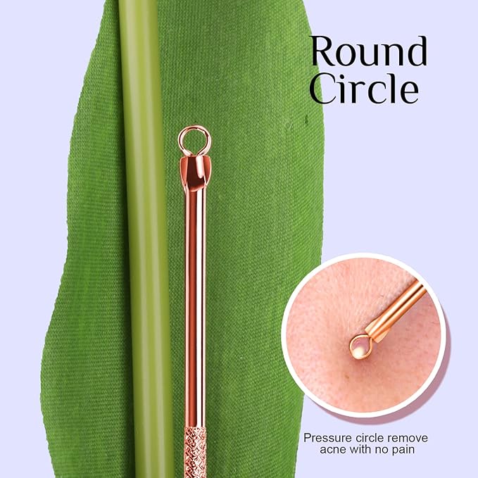 Teenitor Pimple Popper Tool, Blackhead Remover Tools, Comedone Extractor Tool Acne Tools, Pimple Extractor Tool, Blackhead Extractor Tool, Black Head Remover for Face Tool Rose Gold