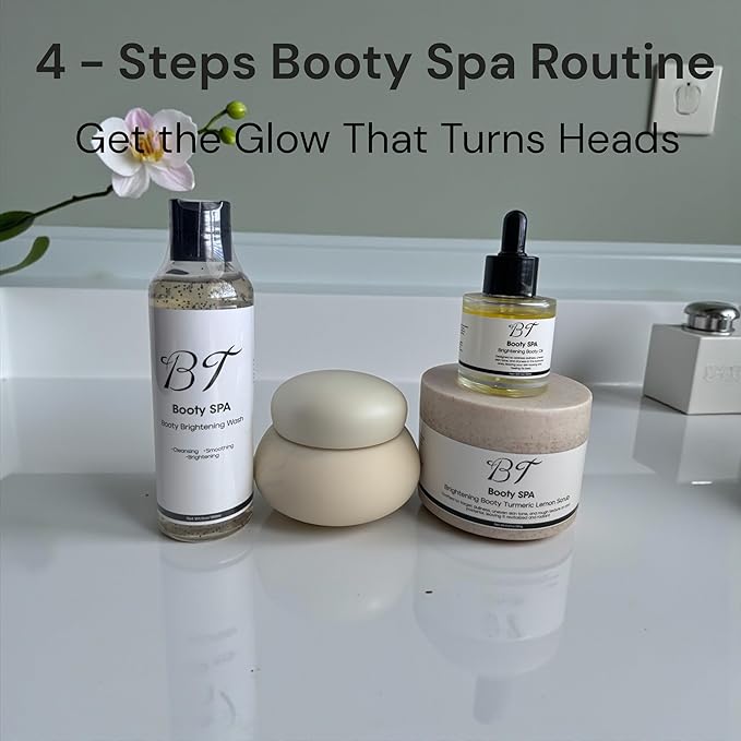 BT Booty Spa Scrub Set – Turmeric Lemon Booty Scrub for Dark Spots & Smooth Glowing Booty