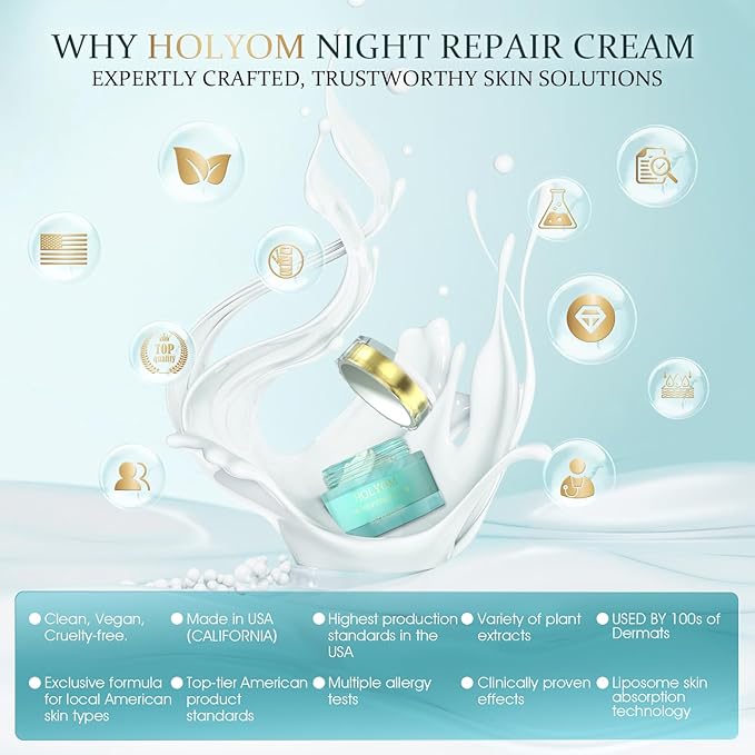 Anti-Aging Night Cream - Overnight Repair with Ceramides, Collagen Peptides and Hyaluronic Acid Deeply Hydrating, Non-Greasy, Fragrance-Free • 2.11 fl oz